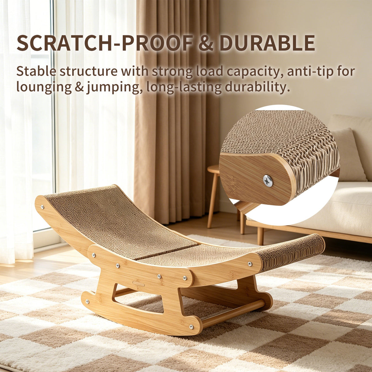 2-in-1 Cat Rocking Scratcher Chair