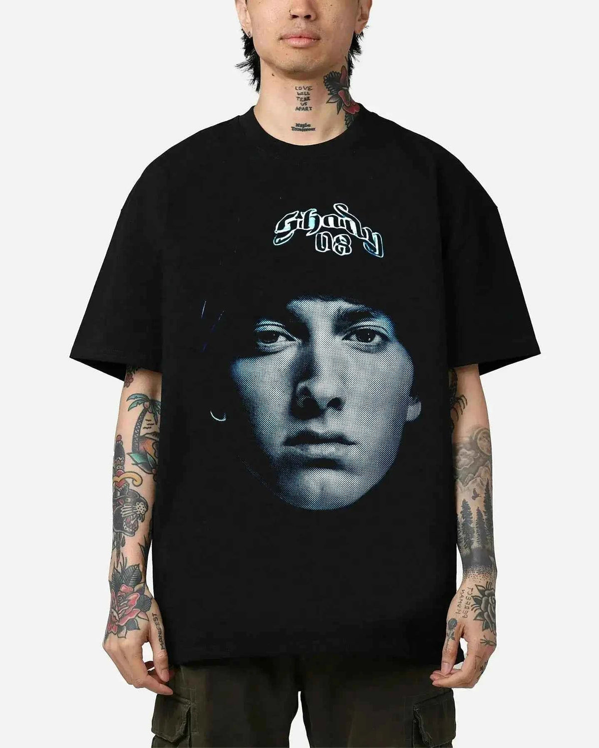 EMINEM "SLIM SHADY" Boxy Vintage Shirt Graphic Hip Hop Rap Oversized Print Tee Streetwear Y2K