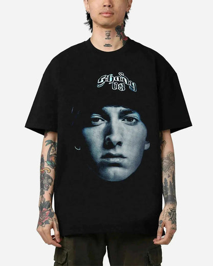 EMINEM "SLIM SHADY" Boxy Vintage Shirt Graphic Hip Hop Rap Oversized Print Tee Streetwear Y2K