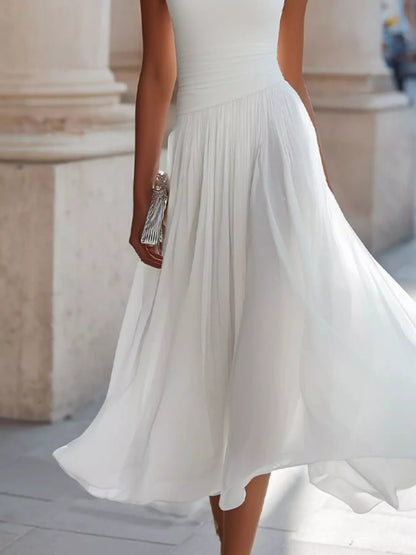 Full Size Sleeveless Cowl Neck Midi Dress