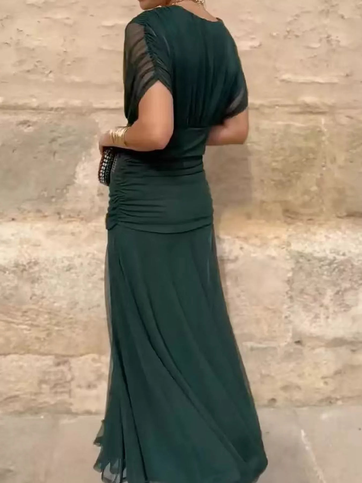 Full Size Off-Shoulder Ruched Maxi Dress