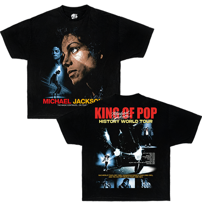 King of Pop Michael Jackson Boxy Shirt Vintage Tee Streetwear Y2K Oversized Graphic