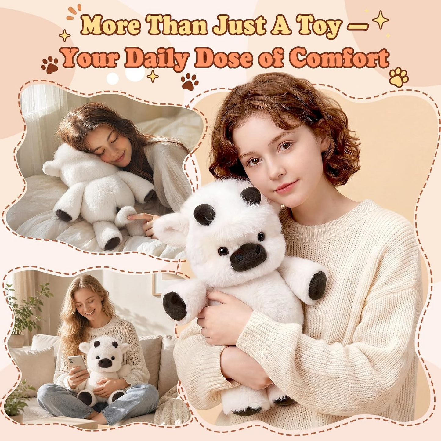 Highland Cow Plush Toy – Soft Fluffy Stuffed Animal Cute Cuddly Gift for Kids, Birthdays & Special Occasions