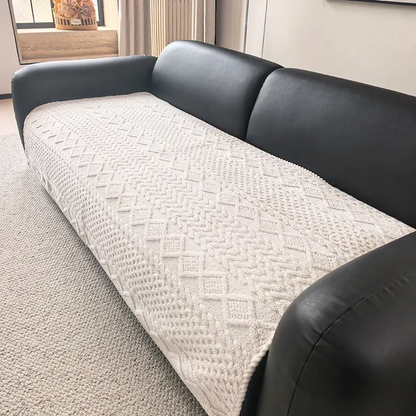 Soft Non-Slip Sofa Cover, Washable Couch Protector with Geometric Jacquard Pattern, Comfortable Furniture Cover for Living Room & Home