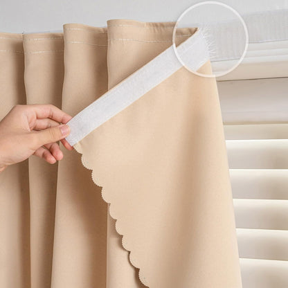 Blackout Window Curtain Panel with Magic Tape, Easy-Install Light Blocking Privacy Curtain for Bedroom, Living Room, Kitchen, Nursery, Office & Apartment, Removable Reusable Window Cover for Better Sleep, Home Privacy & Party Decoration