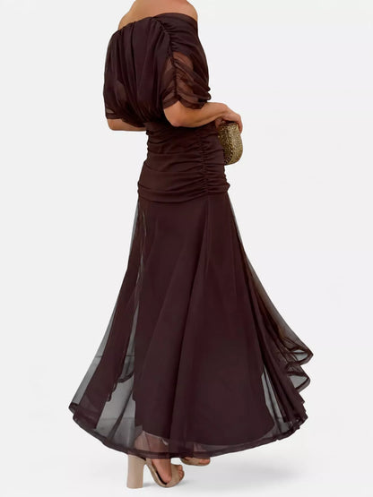 Full Size Off-Shoulder Ruched Maxi Dress