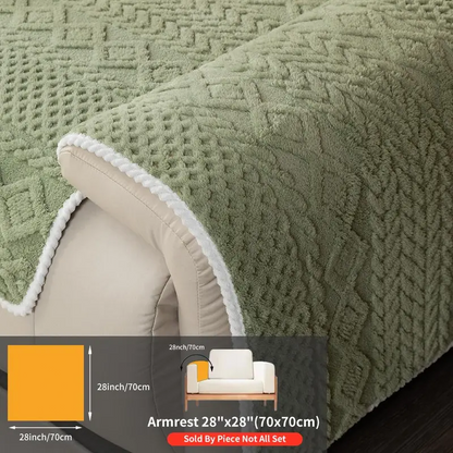 Soft Non-Slip Sofa Cover, Washable Couch Protector with Geometric Jacquard Pattern, Comfortable Furniture Cover for Living Room & Home
