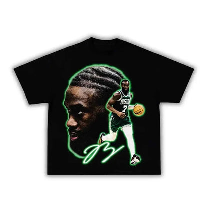 Jaylen Brown Boxy Vintage Graphic Shirt Basketball Oversized Retro Celtic Tee Streetwear Y2K