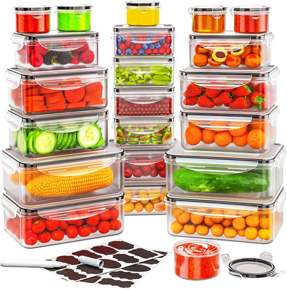 40-Piece Airtight Food Storage Containers with Lids, BPA-Free Stackable Kitchen Storage Organizer Set