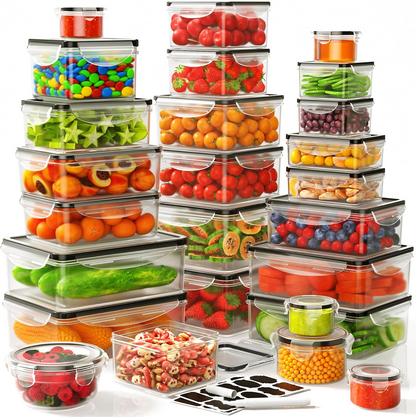 40-Piece Airtight Food Storage Containers with Lids, BPA-Free Stackable Kitchen Storage Organizer Set