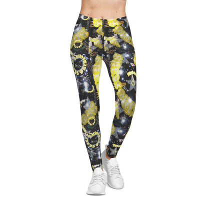 Galaxy Gold Chain Leggings — Women's All-Over Print Fashion Leggings