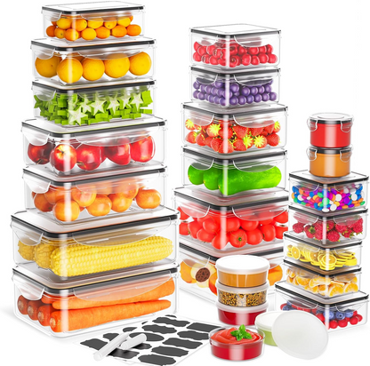 40-Piece Airtight Food Storage Containers with Lids, BPA-Free Stackable Kitchen Storage Organizer Set
