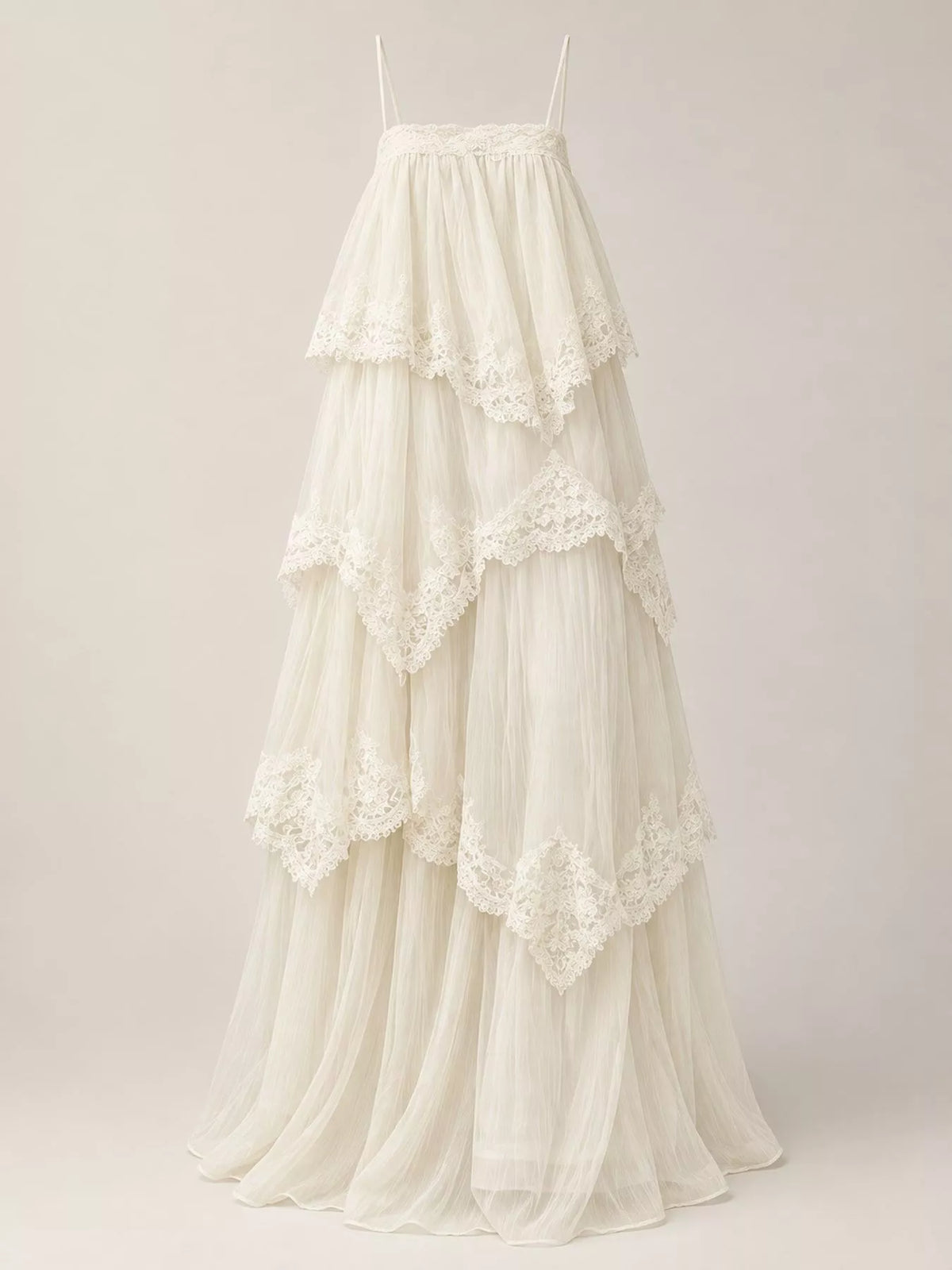 Layered Lace Tulle Maxi Dress
