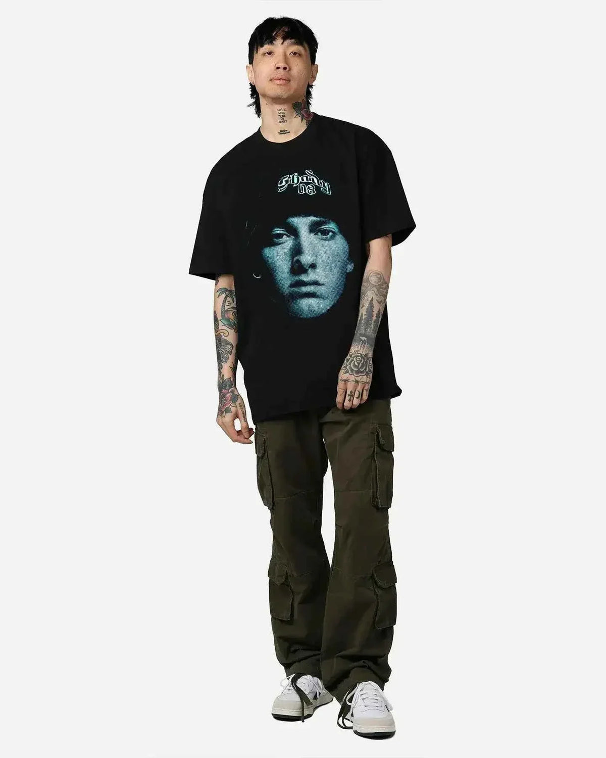EMINEM "SLIM SHADY" Boxy Vintage Shirt Graphic Hip Hop Rap Oversized Print Tee Streetwear Y2K