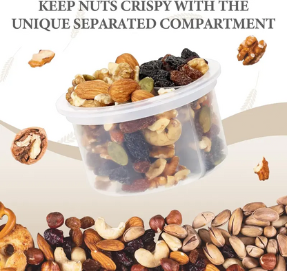 16oz Glass Overnight Oats Containers with Lids & Folding Spoons – Reusable Meal Prep Jars with Divided Compartments for Yogurt, Fruit, Granola, Snacks & Breakfast