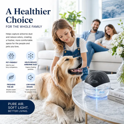 7-Color Water Air Purifier & Aroma Diffuser with LED Night Light, Multi-Function Air Washer for Home, Bedroom & Office