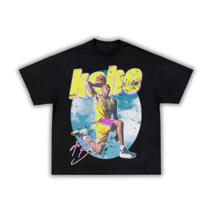 Bean High Fly Kobe Bryant Lakers Boxy Vintage Graphic Oversized Shirt Retro Basketball Tee Streetwear Y2K