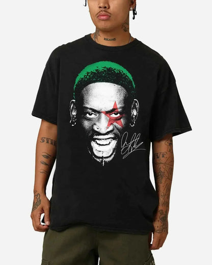 Dennis Rodman Big Head T-Shirt Graphic Boxy Vintage Shirt Streetwear Y2K Unisex Oversized Retro