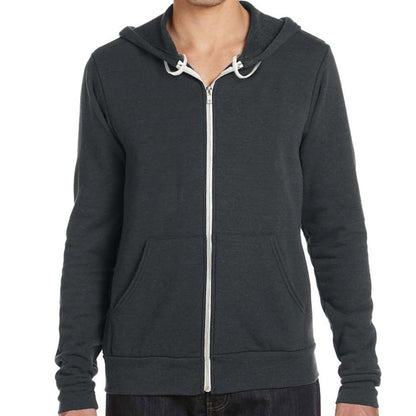 Bella + Canvas Tri-blend Fleece Zip Up Hoodie