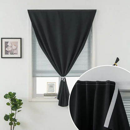 Blackout Window Curtain Panel with Magic Tape, Easy-Install Light Blocking Privacy Curtain for Bedroom, Living Room, Kitchen, Nursery, Office & Apartment, Removable Reusable Window Cover for Better Sleep, Home Privacy & Party Decoration