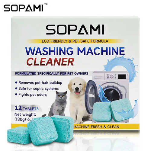 Washing Machine Cleaner Tablets 12 Pack – Deep Cleaning Laundry Machine Tablets for Odor, Grime & Freshness