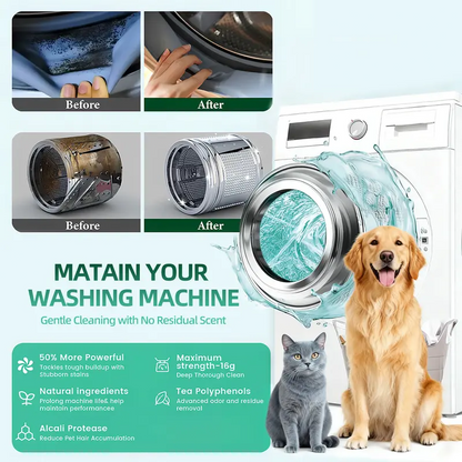 Washing Machine Cleaner Tablets 12 Pack – Deep Cleaning Laundry Machine Tablets for Odor, Grime & Freshness