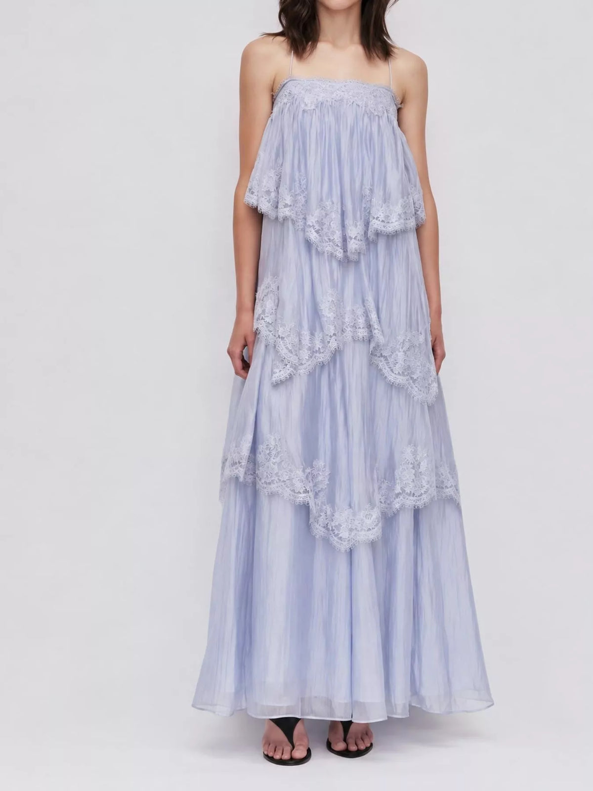 Layered Lace Tulle Maxi Dress