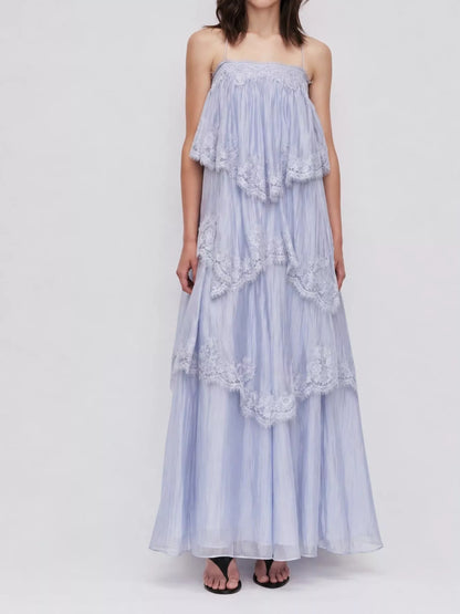 Layered Lace Tulle Maxi Dress