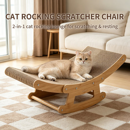 2-in-1 Cat Rocking Scratcher Chair