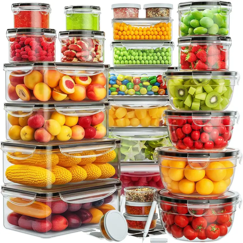 40-Piece Airtight Food Storage Containers with Lids, BPA-Free Stackable Kitchen Storage Organizer Set