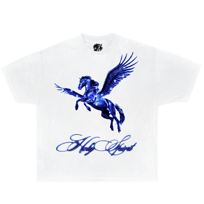 Holy Pegasus Tee Shirt Vintage Washed T-Shirt Streetwear Y2K Oversized Graphic