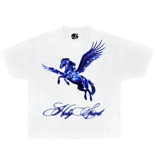 Holy Pegasus Tee Shirt Vintage Washed T-Shirt Streetwear Y2K Oversized Graphic