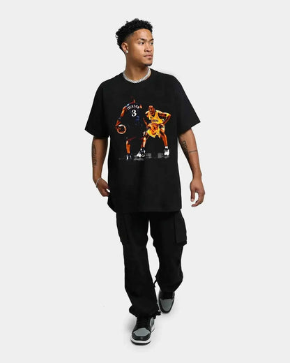 Iverson Vs Kobe Graphic Boxy Vintage T-Shirt Streetwear Shirt Y2K Basketball Oversized Tee