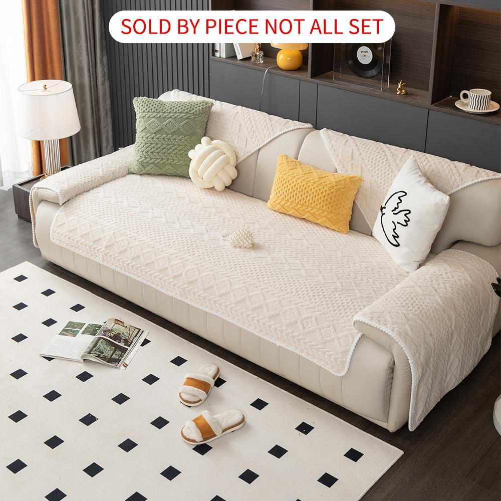 Soft Non-Slip Sofa Cover, Washable Couch Protector with Geometric Jacquard Pattern, Comfortable Furniture Cover for Living Room & Home