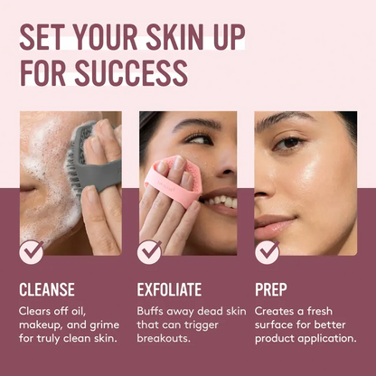 Silicone Facial Cleansing Brush – Antimicrobial Face Scrubber for Deep Pore Cleansing, Gentle Exfoliation & Dead Skin Removal