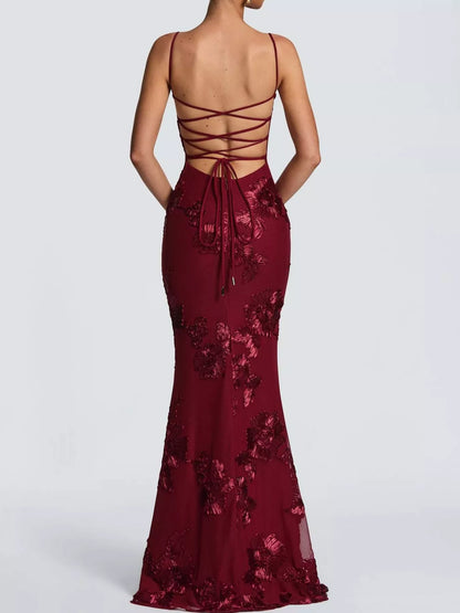 Sweetheart Neck Lace Up Mermaid Evening Dress