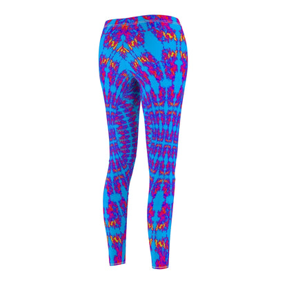 Tie-Dye Blue & Purple Women's Leggings — Vibrant All-Over Print Casual Leggings