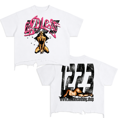 Endless Time Vintage Oversized Boxy T-shirt Streetwear Double Graphic Y2K
