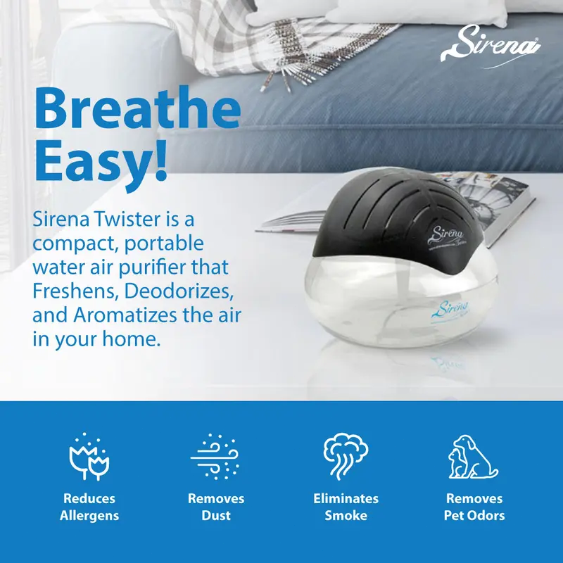 7-Color Water Air Purifier & Aroma Diffuser with LED Night Light, Multi-Function Air Washer for Home, Bedroom & Office