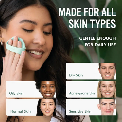 Silicone Facial Cleansing Brush – Antimicrobial Face Scrubber for Deep Pore Cleansing, Gentle Exfoliation & Dead Skin Removal