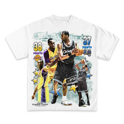 2004 KOBE BRYANT VS TRACY MCGRADY FACE-OFF Boxy Vintage T-Shirt Oversized Shirt Tee Streetwear Y2K