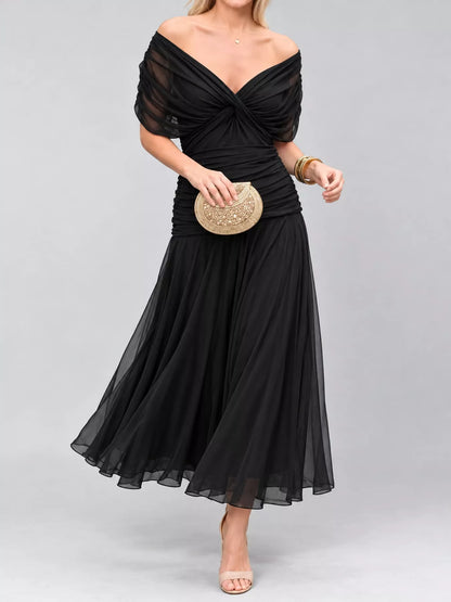 Full Size Off-Shoulder Ruched Maxi Dress