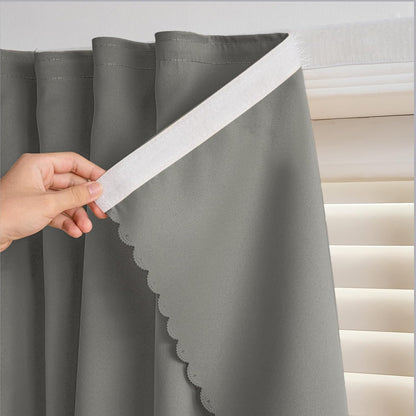 Blackout Window Curtain Panel with Magic Tape, Easy-Install Light Blocking Privacy Curtain for Bedroom, Living Room, Kitchen, Nursery, Office & Apartment, Removable Reusable Window Cover for Better Sleep, Home Privacy & Party Decoration