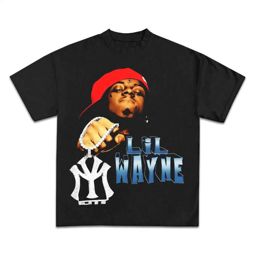 Lil Wayne Chain Boxy Vintage Shirt Rapper Tee Streetwear Y2K Oversized Retro Unisex Rap Tees