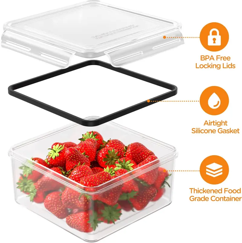 40-Piece Airtight Food Storage Containers with Lids, BPA-Free Stackable Kitchen Storage Organizer Set