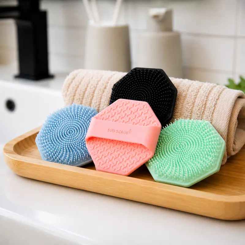Silicone Facial Cleansing Brush – Antimicrobial Face Scrubber for Deep Pore Cleansing, Gentle Exfoliation & Dead Skin Removal