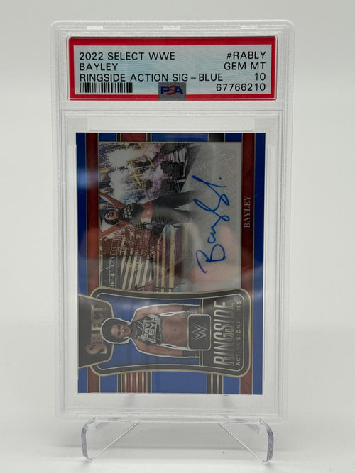 2022 Panini Select WWE Bayley Ringside Action Signature Blue 11/49 PSA 10