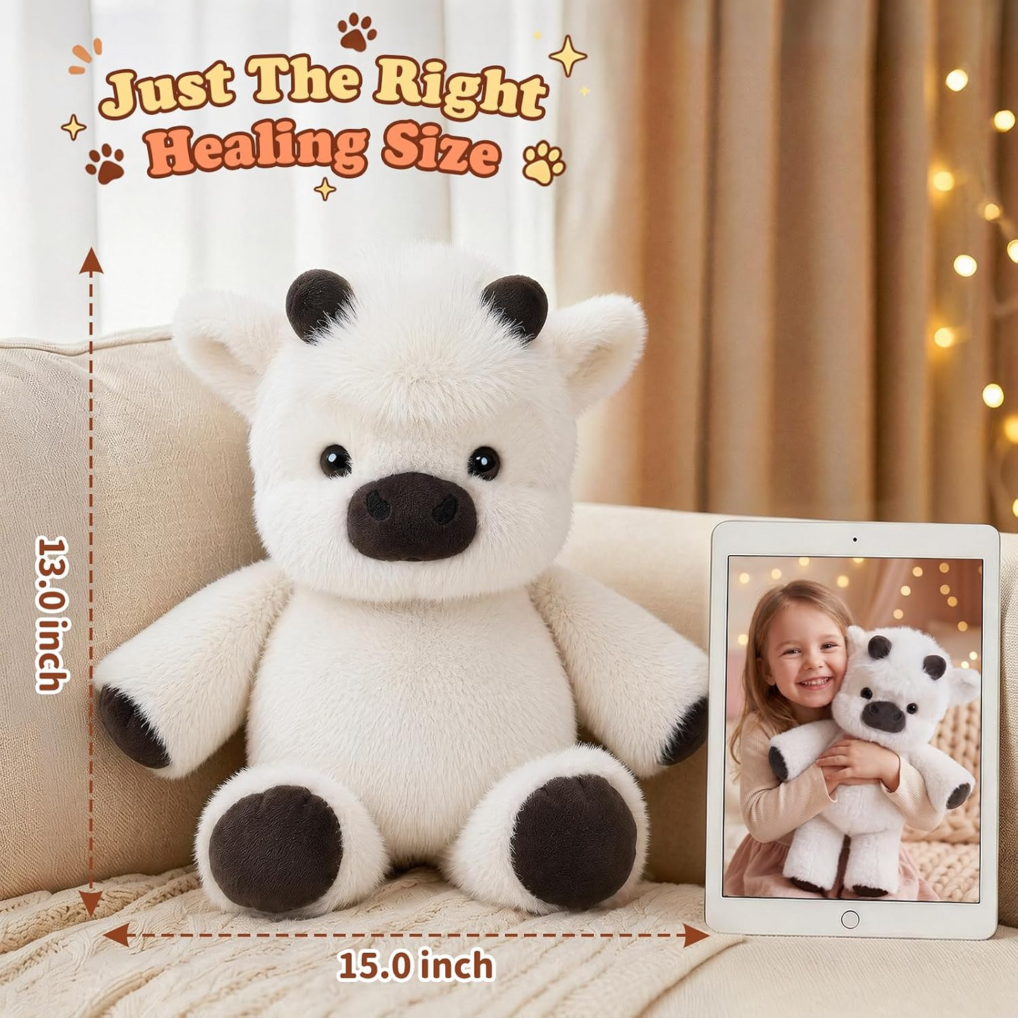 Highland Cow Plush Toy – Soft Fluffy Stuffed Animal Cute Cuddly Gift for Kids, Birthdays & Special Occasions