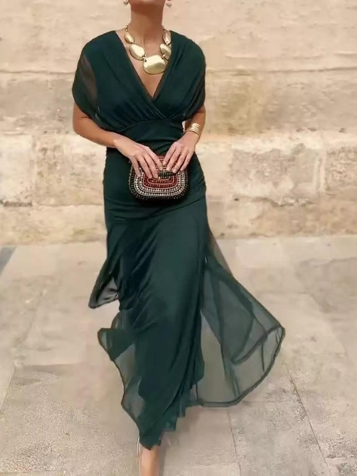 Full Size Off-Shoulder Ruched Maxi Dress