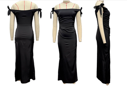 Kimberley Asymmetric Bow Detail Maxi Dress